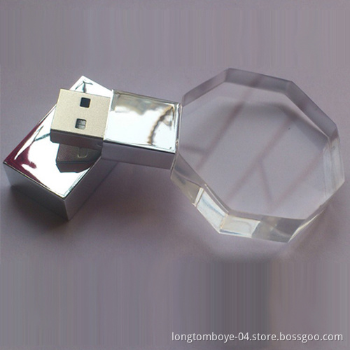 Octagon Crystal USB Memory Stick Logo Welcomed